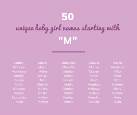 50 Unique Baby Girl Names Starting with the Letter "M"