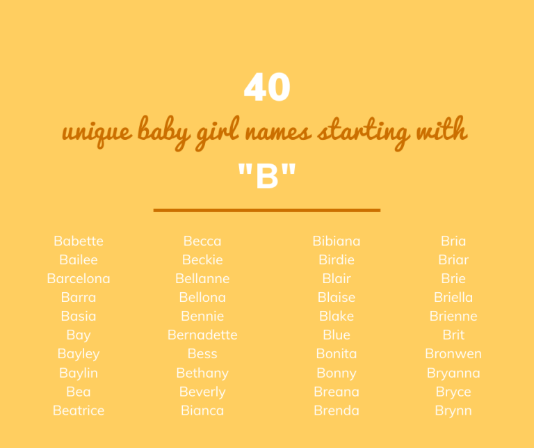 40 Unique baby girl names starting with "B"