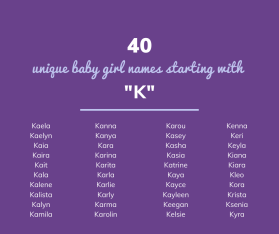 40 Unique baby girl names starting with "K"