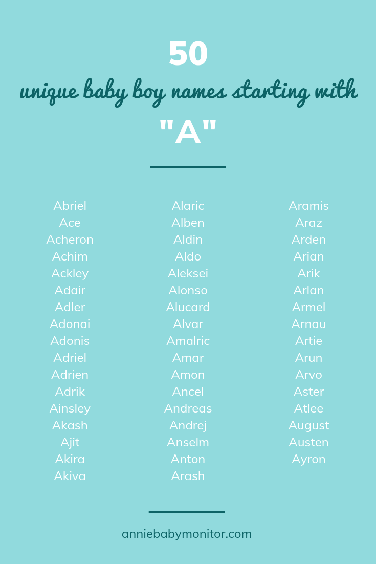 50 UNIQUE Baby Boys Names That Start With A - Annie Baby Monitor