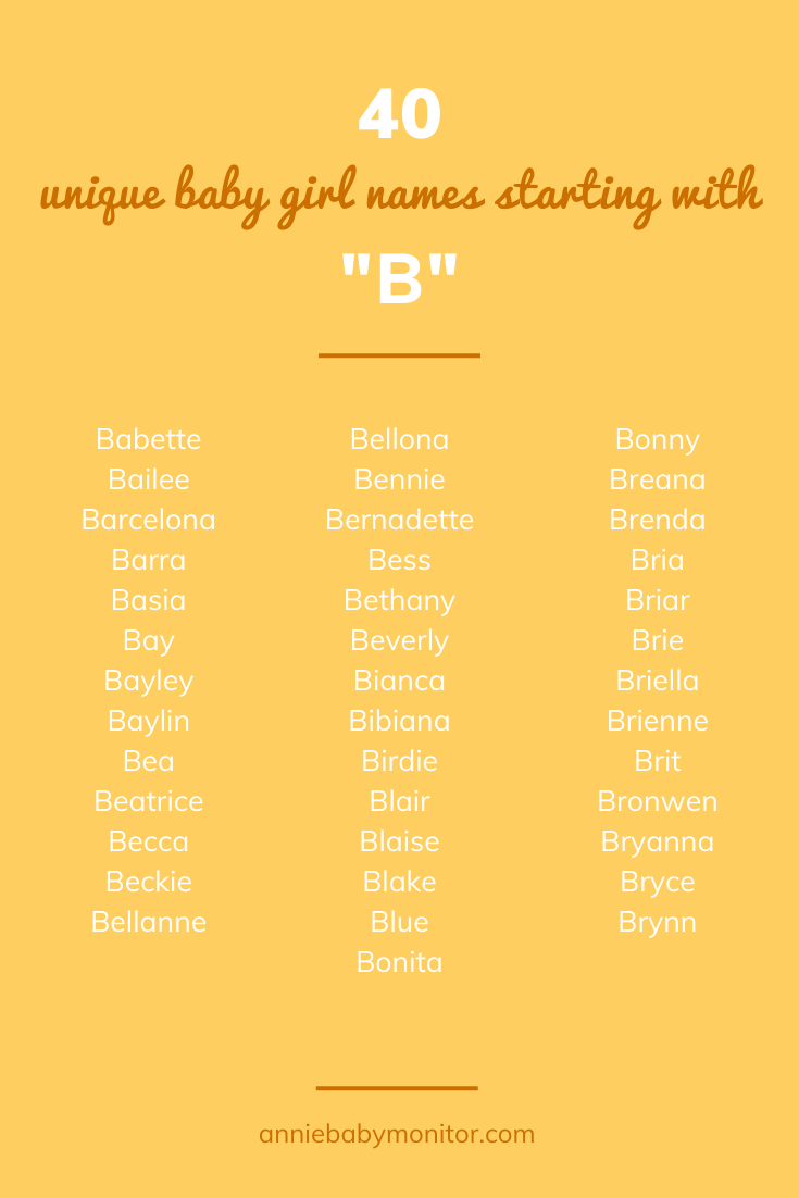 Top Baby Girl Names That Start With B